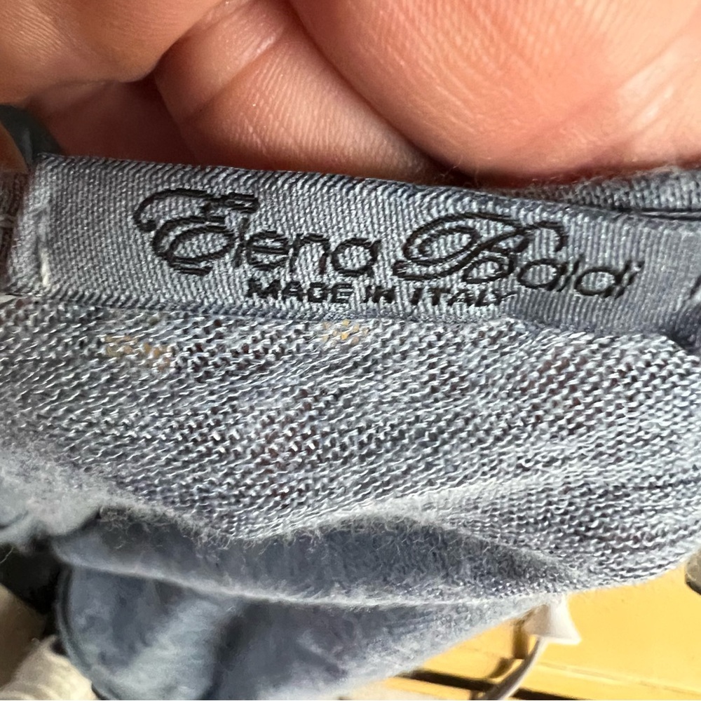 ELENA BALDI Quiet Luxury Blue/Gray Italian Made Linen and Chiffon Sweater, S - Picture 7 of 8